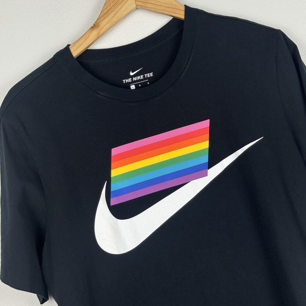 Nike Pride BE TRUE Shirt Black White Size Large CD9076-010 Equality